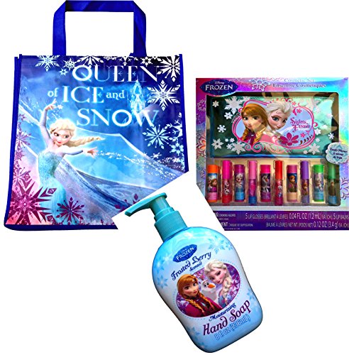 0711730963496 - DISNEY FROZEN QUEEN OF ICE AND SNOW WITH DISNEY FROZEN COSMETIC SET LIP GLOSS AND LIP BALMS WITH BONUS (HAND SOAP (8FL OZ ))