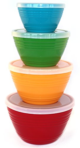 0711746932226 - WHOLEMARKET NESTED PREP BOWL SET - 4 PLASTIC MIXING BOWLS WITH LIDS INCLUDED - FOOD SAFE - BPA FREE - 1 CUP / 1 PINT / 1.5 PINTS / 1 QUART