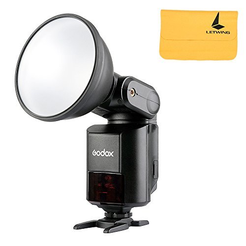 0711811937569 - GODOX WITSTRO AD360II-C 360W/S GN80 PORTABLE TTL 2.4G WIRELESS EXTERNAL FLASH LIGHT LCD PANEL FOR CANON DIGITAL CAMERA + LETWING MICROFIBER CLEAN CLOTH - BLACK