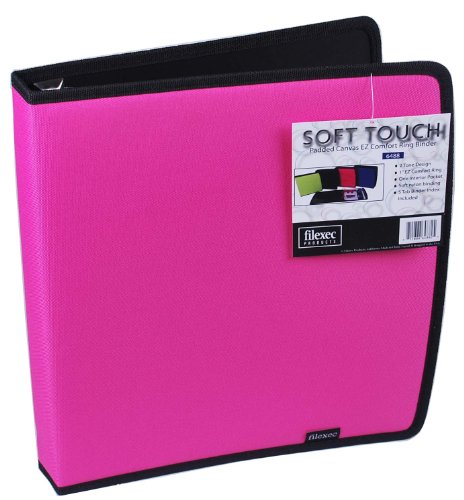 0711888648825 - FILEXEC SOFT TOUCH PADDED CANVAS EZ COMFORT RING BINDER, 1-INCH CAPACITY, LETTER SIZE, HOT PINK, 1 PIECE (64882-5)