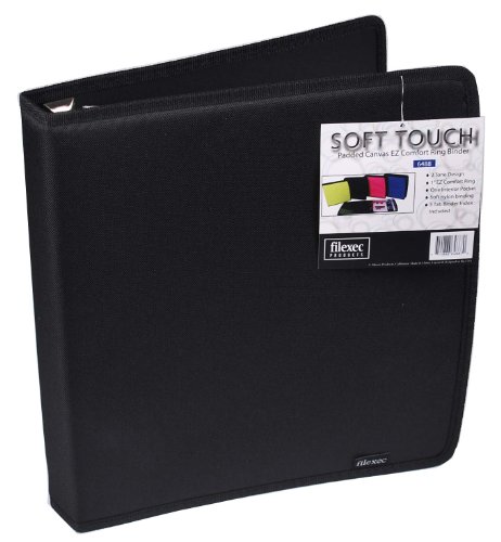 0711888648870 - FILEXEC SOFT TOUCH PADDED CANVAS EZ COMFORT RING BINDER, 1-INCH CAPACITY, LETTER SIZE, BLACK, 1 PIECE (64887-0)