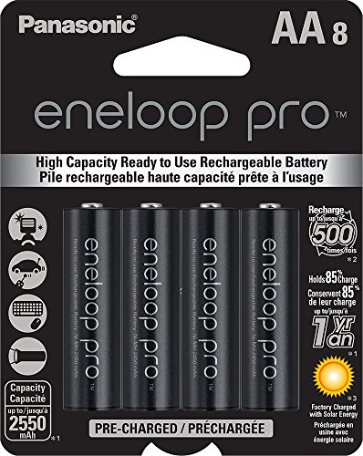 0711938609868 - PANASONIC BK-3HCCA8BA ENELOOP PRO AA HIGH CAPACITY NI-MH PRE-CHARGED RECHARGEABLE BATTERIES, 8-PACK