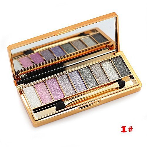 0712069248674 - CTBEAUTY 9 COLORS DIAMOND BRIGHT COLORFUL MAKEUP EYE SHADOW SET FLASH GLITTER EYESHADOW PALETTE WITH BRUSH,EDITION 6
