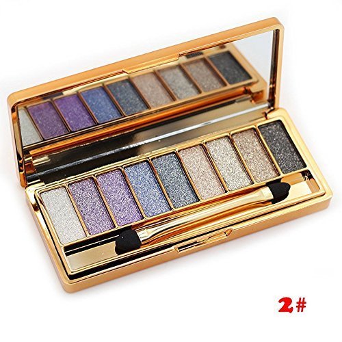 0712069248681 - CTBEAUTY 9 COLORS DIAMOND BRIGHT COLORFUL MAKEUP EYE SHADOW SET FLASH GLITTER EYESHADOW PALETTE WITH BRUSH,EDITION 6
