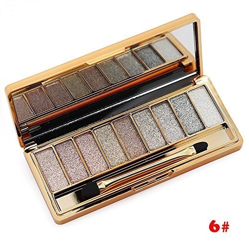 0712069248728 - CTBEAUTY 9 COLORS DIAMOND BRIGHT COLORFUL MAKEUP EYE SHADOW SET FLASH GLITTER EYESHADOW PALETTE WITH BRUSH,EDITION 6