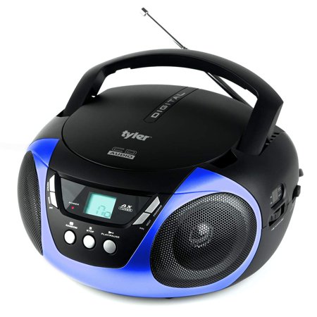 0712131664746 - TYLER PORTABLE SPORT STEREO CD PLAYER TAU101-BL WITH AM/FM RADIO AND AUX & HEADPHONE JACK LINE-IN (BLUE)