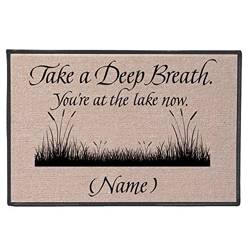 0712131797420 - PERSONALIZED TAKE A DEEP BREATH - YOU'RE AT THE LAKE NOW DOORMAT