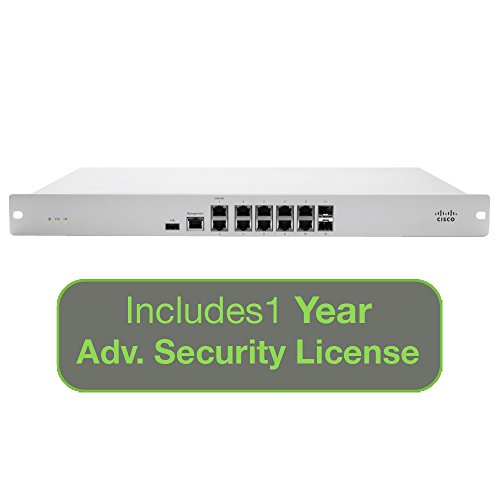 0712155582354 - CISCO MERAKI MX84 ADVANCED SECURITY BUNDLE, 500MBPS FW, 10XGBE & 2XGBE SFP PORTS WITH 1 YEAR ADVANCED SECURITY LICENSE