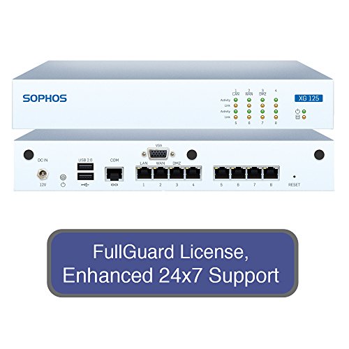 0712155584457 - SOPHOS XG 125 NEXT-GEN UTM FIREWALL TOTALPROTECT BUNDLE WITH 8 GE PORTS, FULLGUARD LICENSE, 24X7 SUPPORT - 3 YEARS