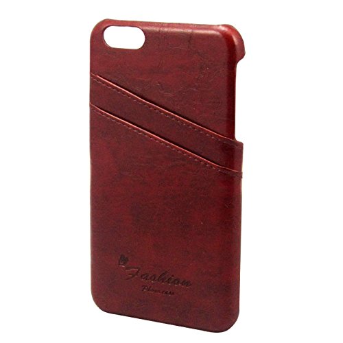 0712201447620 - CRAZY HORSE BROWN LEATHER BACK CASE FOR IPHONE 6 PLUS WITH CARD HOLDER