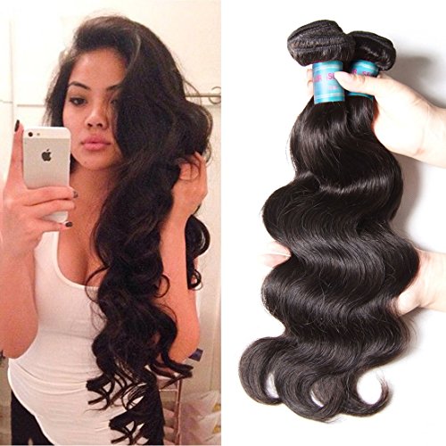 0712243084913 - GREEN HAIR BRAZILIAN VIRGIN HAIR BODY WAVE WEFT 3 BUNDLES 7A 100% UNPROCESSED REMY HUMAN HAIR WEAVE EXTENSIONS NATURAL COLOR 95-100G/PC (16 18 20, NATURAL COLOR)