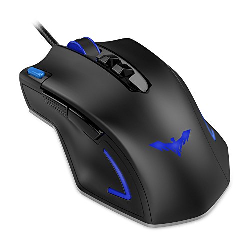 0712243130559 - HAVIT HV-MS732 4000 DPI PROGRAMMABLE OPTICAL GAMING MOUSE FOR PC, 8 PROGRAMMABLE BUTTONS, 5 USER PROFILES, WEIGHT TUNING (BLACK+BLUE)