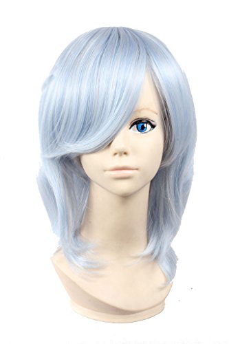 0712322852495 - GENERIC SILVER WHITE BLUE MIX 13¡Å HEAT RESISTANT COSPLAY WIG
