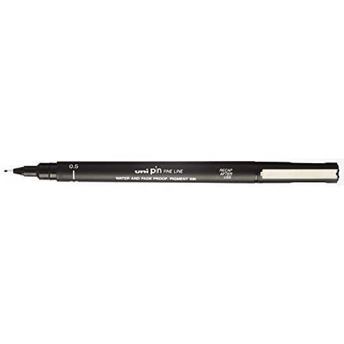 0712323320009 - UNI PIN 05-200 0.5MM TECHNICAL DRAWING MARKER PEN -12 PCS(BLACK)-FINE LINE WATER AND FADE PROOF PIGMENT INK-UNI MITSUBISHI PENCIL / ATTACHED WITH DBMIER A750 MINI NOTEBOOK