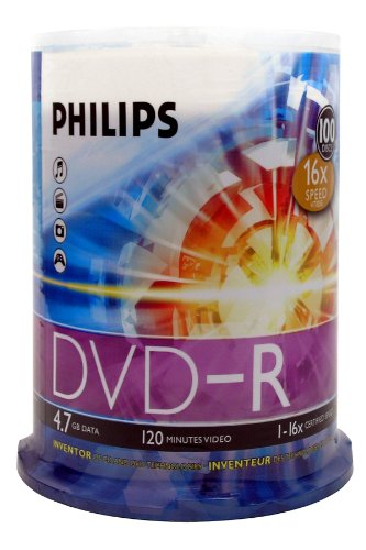 7123290442848 - PHILIPS 100 X DVD-R STORAGE 4.7 GB 16X DM4S6B00F/17