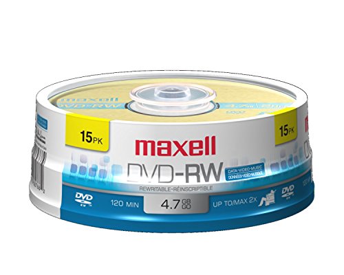 7123290458405 - MAXELL 635117 4.7 GB REWRITABLE DVD-RW SPINDLE 15 PACK