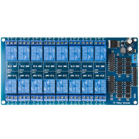 0712367521134 - 12V 16 CHANNEL RELAY MODULE BOARD WITH OPTOCOUPLER PROTECTION LM2576 POWER PIC AVR MCU DSP ARM