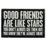 0712392252140 - 1 X GOOD FRIENDS ARE LIKE STARS - MAILABLE WOODEN GREETING CARD FOR BIRTHDAYS, ANNIVERSARIES, WEDDINGS, AND SPECIAL OCCASIONS