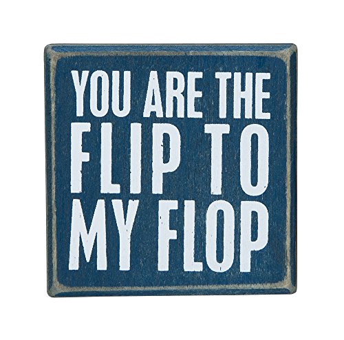 0712392256001 - YOU ARE THE FLIP TO MY FLOP - MINI DECORATIVE BEACH DECOR BOX SIGN 3-IN X 3-IN