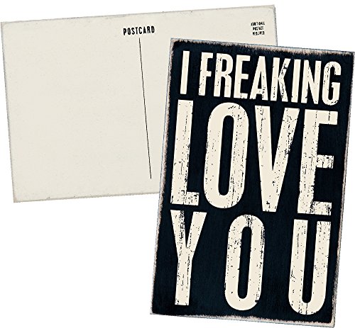 0712392260411 - I FREAKING LOVE YOU - MAILABLE WOODEN GREETING CARD FOR BIRTHDAYS, ANNIVERSARIES, WEDDINGS, AND SPECIAL OCCASIONS