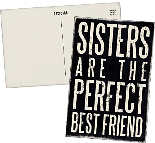 0712392263689 - SISTERS ARE THE PERFECT BEST FRIEND - MAILABLE WOODEN GREETING CARD FOR BIRTHDAYS, ANNIVERSARIES, SPECIAL OCCASIONS OR JUST BECAUSE