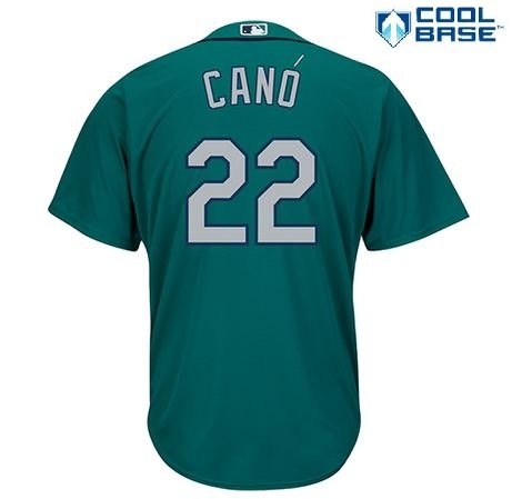 0712395854211 - ROBINSON CANO SEATTLE MARINERS #22 MLB MEN'S COOL BASE ALTERNATE JERSEY GREEN (SMALL)