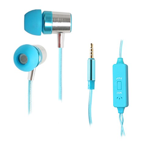 0712411911300 - YSIMDA EL (ELECTROLUMINESCENT) LIGHT UP EARPHONE WITH MICROPHONE AND HAND-FREE CONTROL WORKS WITH IPHONE AND ANDRIOD, LIGHT FLASHING WITH YOUR MUCIS (BLUE)