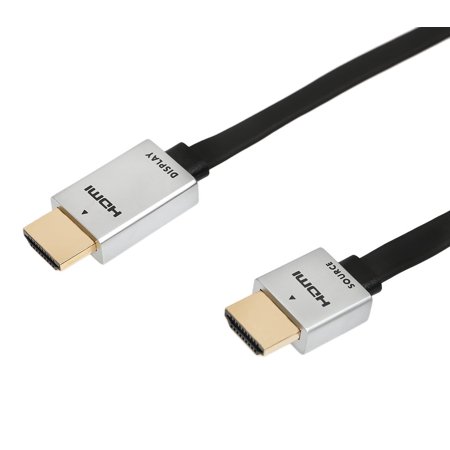 0712411911331 - YSIMDA FLAT ULTRA SLIM FLEXIBLE SERIES REDMERE ACTIVE HDMI 2.0 A TO A HIGH-SPEED CABLE, METAL PLUG, 15FT, 18G, SUPPORTS ETHERNET, 3D, 4K AND AUDIO RETURN