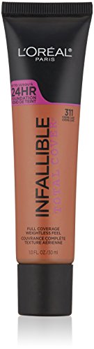 0071249335468 - L'OREAL PARIS COSMETICS INFALLIBLE TOTAL COVER FOUNDATION, CREME CAFE, 1 FLUID OUNCE