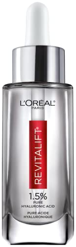 0071249377512 - L’OREAL PARIS 1.5% PURE HYALURONIC ACID SERUM FOR FACE WITH VITAMIN C FROM REVITALIFT DERM INTENSIVES FOR DEWY LOOKING SKIN, HYDRATE, MOISTURIZE, PLUMP SKIN, REDUCE WRINKLES, ANTI AGING SERUM, 1 OZ