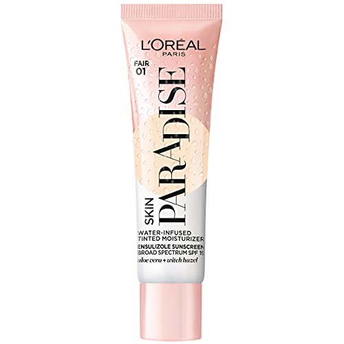 0071249423493 - LOREAL PARIS SKIN PARADISE WATER-INFUSED TINTED MOISTURIZER WITH BROAD SPECTRUM SPF 19 SUNSCREEN LIGHTWEIGHT, NATURAL COVERAGE UP TO 24H HYDRATION FOR A FRESH, GLOWING COMPLEXION, FAIR 01, 1 FL OZ