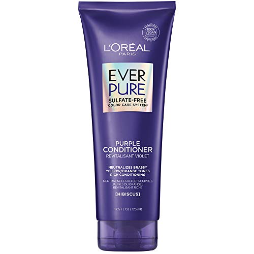 0071249631669 - LOREAL PARIS EVERPURE SULFATE FREE BRASS TONING PURPLE CONDITIONER FOR BLONDE, BLEACHED, SILVER, OR BROWN HIGHLIGHTED HAIR, 11.05 FL. OZ