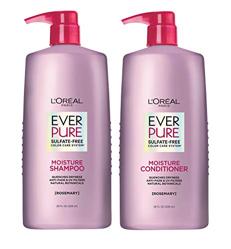0071249635858 - LOREAL PARIS EVERPURE MOISTURE SULFATE FREE SHAMPOO AND CONDITIONER WITH ROSEMARY BOTANICAL, FOR DRY HAIR, COLOR TREATED HAIR, 1 KIT