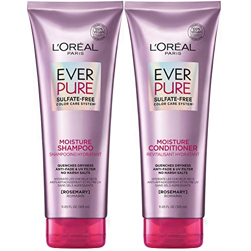 0071249645284 - LOREAL PARIS EVERPURE MOISTURE SULFATE FREE SHAMPOO AND CONDITIONER WITH ROSEMARY BOTANICAL, FOR DRY HAIR, COLOR TREATED HAIR, 1 KIT