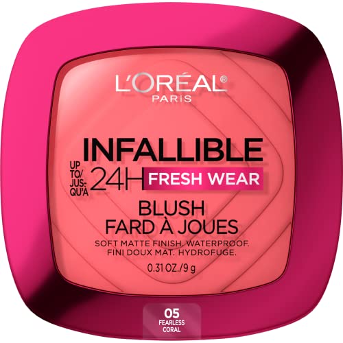 0071249674666 - LOREAL PARIS INFALLIBLE® UP TO 24H FRESH WEAR SOFT MATTE BLUSH, LONG WEAR THAT RESISTS HEAT, WATER AND TRANSFER FEARLESS CORAL 1 KIT