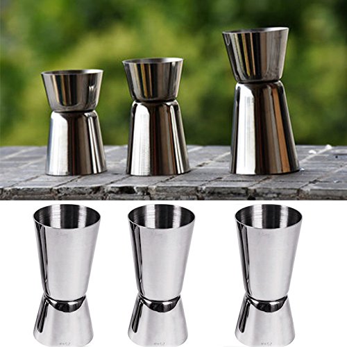 0712809531165 - WHOSEE 3-PACK 25/50ML JIGGER SHOT MEASURE CUP COCKTAIL DRINK SHAKER STAINLESS BAR TOOLS