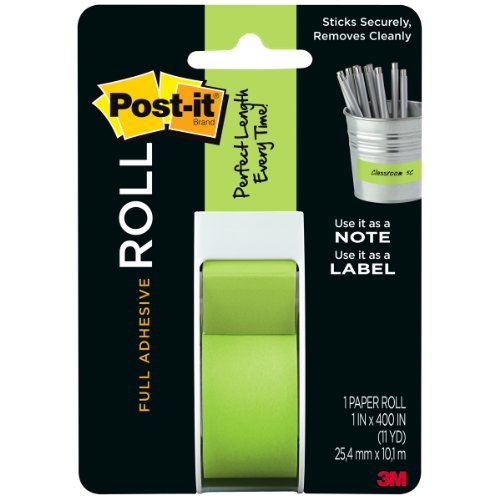 0713029213770 - POST-IT FULL ADHESIVE ROLL, 1 IN X 400 IN, GREEN, 1-PACK (2650-G)