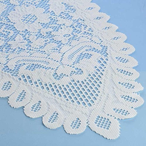 0713058166825 - FLORAL LACE TABLE RUNNER IN IVORY - 96 LONG X 13 WIDE