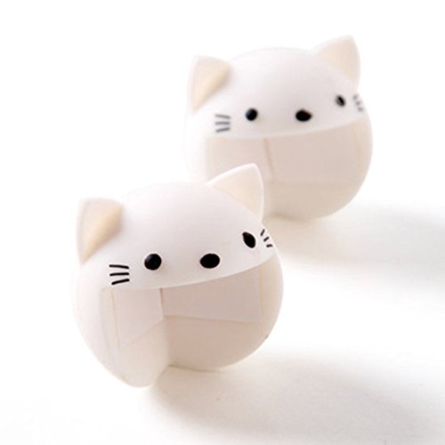 0713145784079 - MOROVAN SOFT SILICONE CARTOON THICKENING COLLISION ANGLE TABLE DESK EDGE CORNER BUMPER CUSHION COVER PROTECTOR PAD BABY CHILD INFANT KID SAFETY EDGE GUARD CUTE PROTECTOR 2PCS (WHITE CAT)