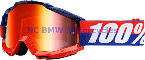 0713194094563 - 100% MOTORCYCLE RIDING GOGGLE ACCURI FEDERAL MIRROR RED 50210-135-02