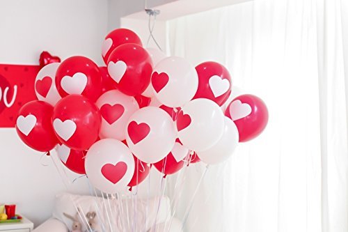 0713262645703 - PARTYWOO PARTY BALLOONS 12 INCH PRINTED LATEX BALLOONS 50 PACKS FOR KIDS PARTY SUPPLIES WEDDING DECORATION BABY SHOWER OR CHRISTMAS DECORATION BIRTHDAY DECORATION - PRINTED HEART