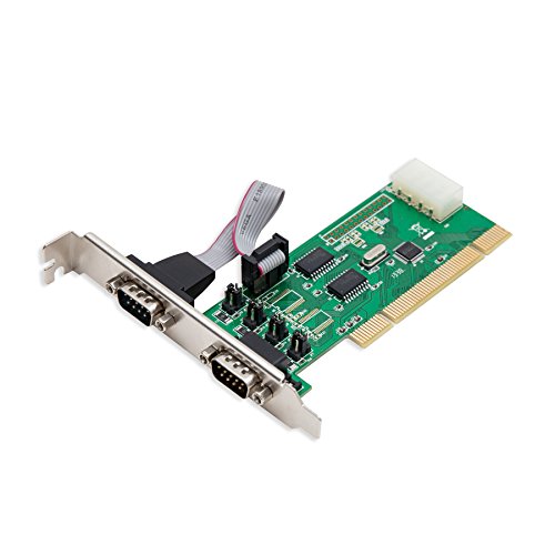 7133363393021 - SYBA 2 PORT DB9 RS-232 SERIAL PCI CONTROLLER CARD WCH351 CHIPSET COMPONENTS SD-PCI15039, GREEN
