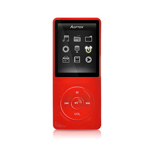 0713382767002 - AGPTEK A02 8GB & 70 HOURS PLAYBACK MP3 PLAYER LOSSLESS SOUND MUSIC PLAYER (SUPPORTS UP TO 32GB), BRIGHT-RED
