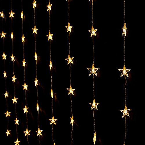 0713382780346 - AGPTEK® 2MX1.5M 80 LED STAR LIGHT CURTAIN FAIRY STRING LIGHT PARTY BIRTHDAY WEDDING HOME & OUTDOOR DECORATION, 8 LIGHTS FLASHING MODES WITH CONTROL BOX, WARM WHITE