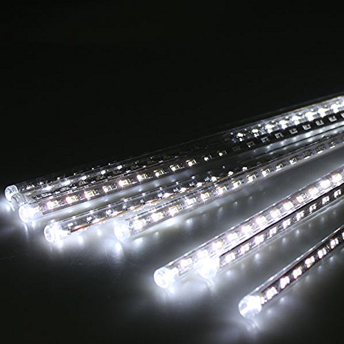 0713382790970 - AGPTEK® USB OPERATED 8 TUBE COOL WHITE HOLIDAY METEOR SHOWER RAIN LIGHTS WATERPROOF STRING FOR INDOOR OUTDOOR GARDENS HOMES XMAS CHRISTIMAS PARTY WEDDINGS DECOR TREE - 50CM 240 LED