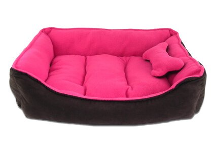 0713463484170 - NABANCE SUEDE DOG CAT PET BED, 24.4*19.68 INCHES PINK