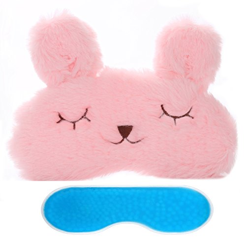 0713524883256 - ZHICHEN SILK EYE MASK WITH LOVELY 3D CUTE RABBIT FACE SOFT EYE BAGS ADJUSTABLE SLEEPING BLINDFOLD FOR KIDS GIRLS ADULT FOR YOGA TRAVELING SLEEPING PARTY (PINK)