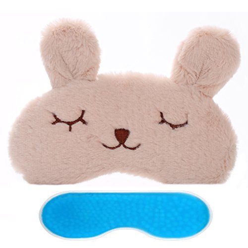 0713524883270 - ZHICHEN EYE MASK WITH LOVELY 3D CUTE RABBIT FACE EYE BAGS ADJUSTABLE SUPER SOFT SILK SLEEPING BLINDFOLD FOR KIDS GIRLS ADULT FOR YOGA TRAVELING SLEEPING PARTY (GRAY)