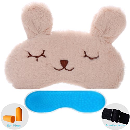 0713524883881 - ZHICHEN SILK EYE MASK WITH LOVELY 3D CUTE RABBIT FACE SLEEP BLINDFOLD FOR KIDS GIRLS ADULT FOR YOGA TRAVELING PARTY (GRAY(UPGRADED))