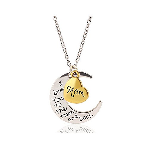 0713543836691 - I LOVE YOU TO THE MOON AND BACK NECKLACE FASHION NECKLACES PENDANTS WOMAN JEWELRY(MOM)
